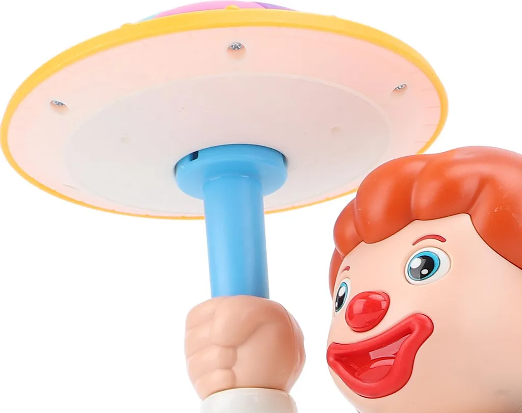 Giocattolo Clown Luminoso Musicale Neonato con Ombrello Girevole