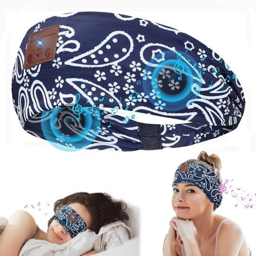 Bandeau de sommeil Bluetooth souple, casque anti-bruit pour dormir noir