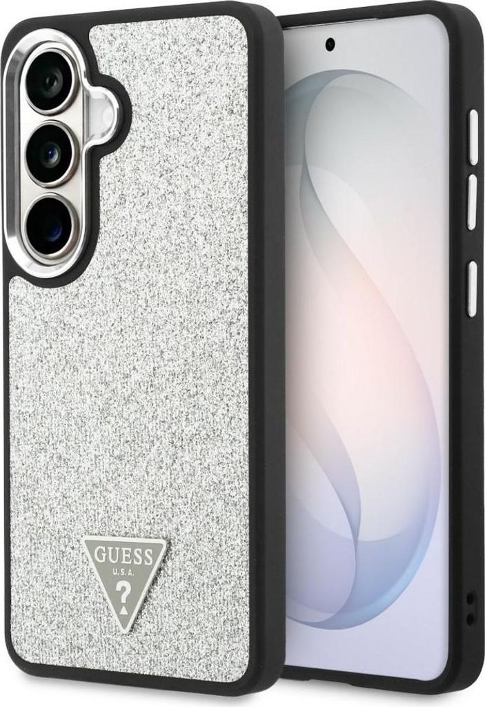 Guess Fixed Glitter Triangle MagSafe - Samsung Galaxy S26 Hülle (Silber)