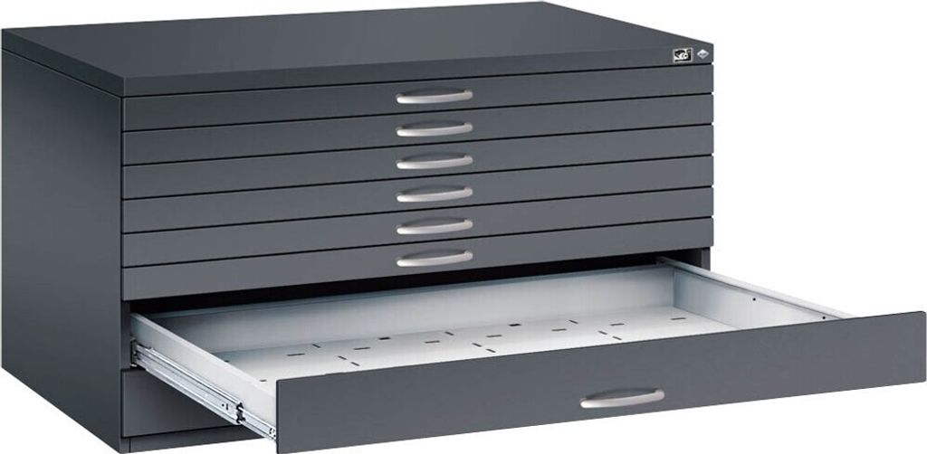 CP 7200 Planschrank schwarzgrau 8 Schubladen 135,0 x 96,0 x 76,0 cm