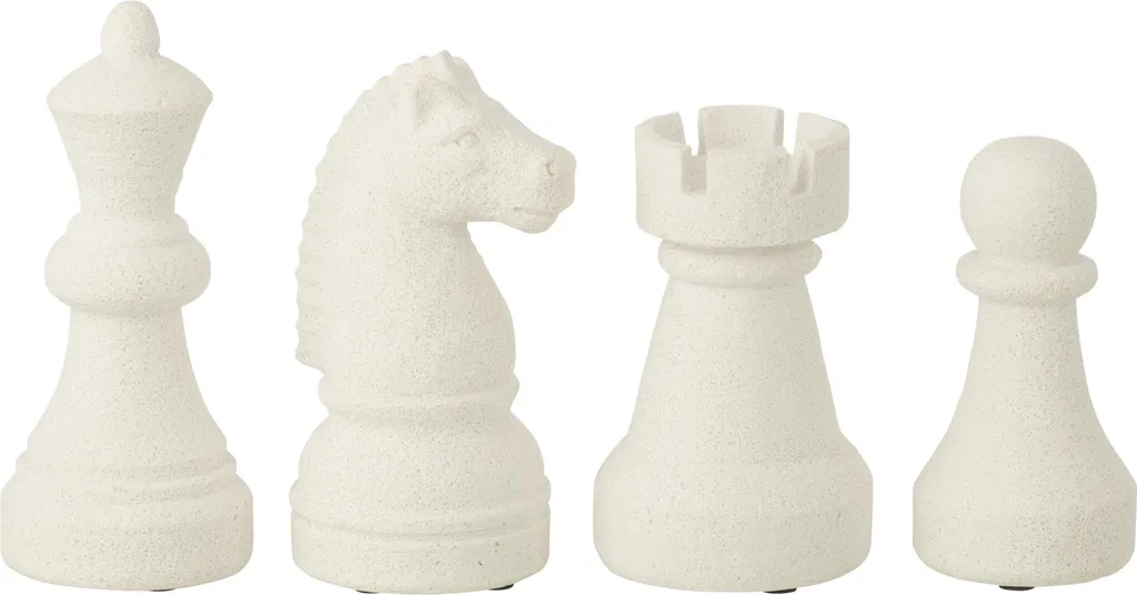 Statue Décorative Pièce d'échecs Blanche J-Line Petit Format Lot 4