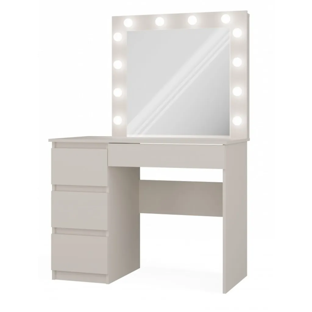 Coiffeuse TRISTON avec miroir et LED pour petit espace de chambre