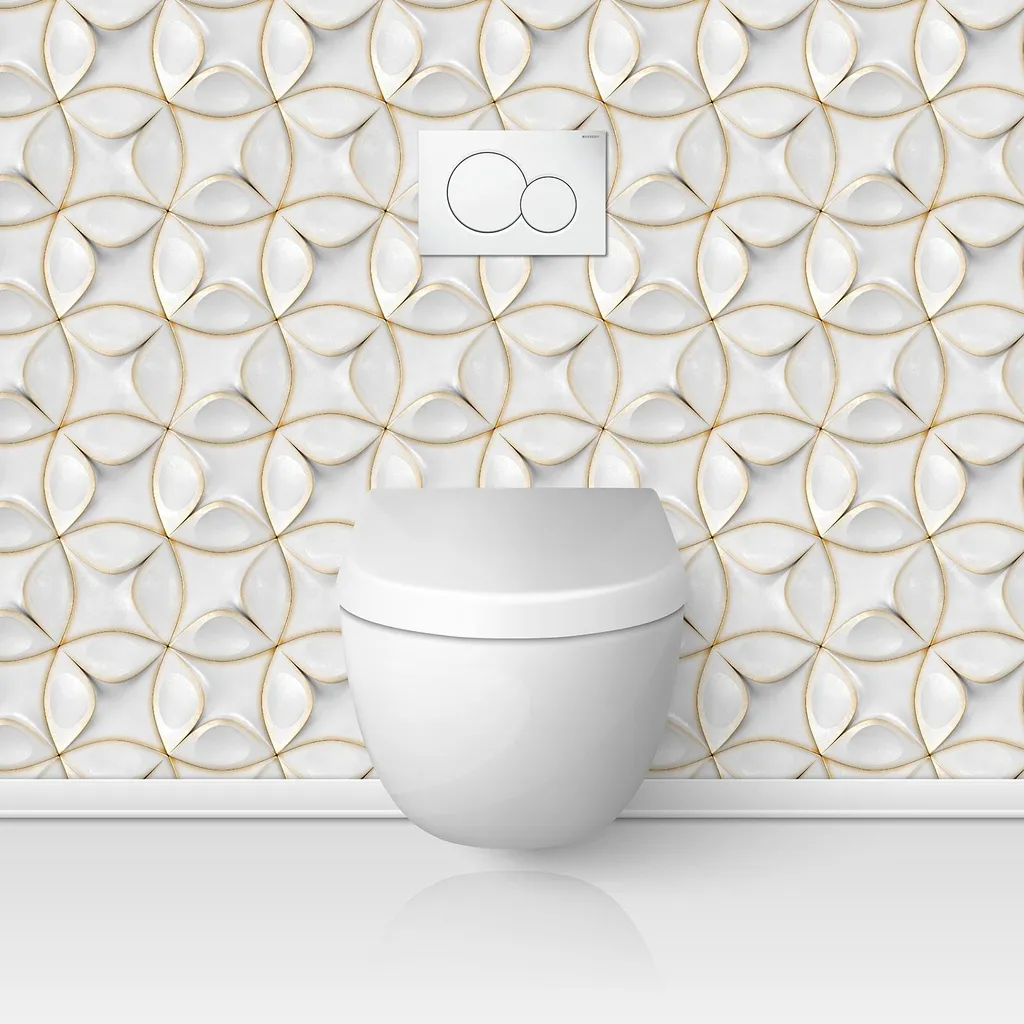 Crédence WC adhésive anti-taches Lumaléa - Protection brillante 90x90cm
