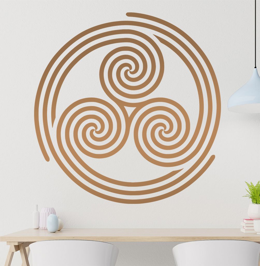 KIWISTAR Triskele Triskell Triskellion Wandtattoo in 6 Größen - Wandaufkleber Wall Sticker - Dekoration, Küche, Wohnzimmer, Schlafzimmer, Badezi...