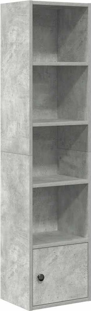 Bücherregal Betongrau 31x24x127 cm Holzwerkstoff