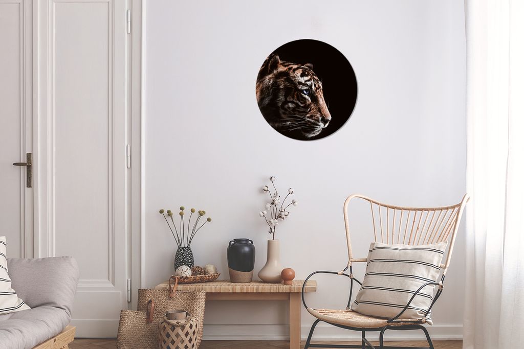 MuchoWow - Wand Bild - Wohnzimmer - Runde Bilder - Alubilder - Kunst für zu Hause - Aluminium - Wanddekoration
