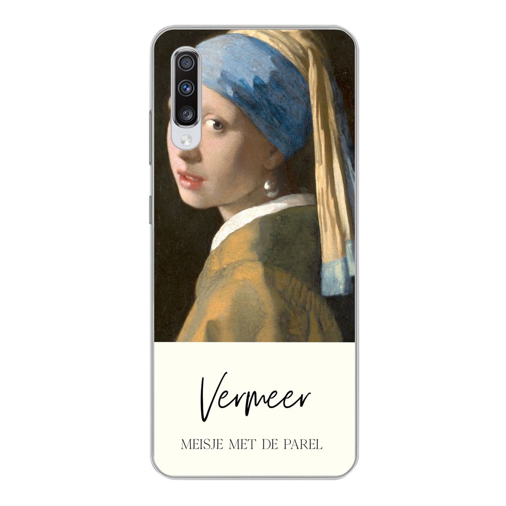 MuchoWow Handyhülle Schutzhülle Hülle für Samsung Galaxy A70 Das Mädchen mit dem Perlenohrring - Vermeer Silikon Softcase Handy Hülle - Sch...