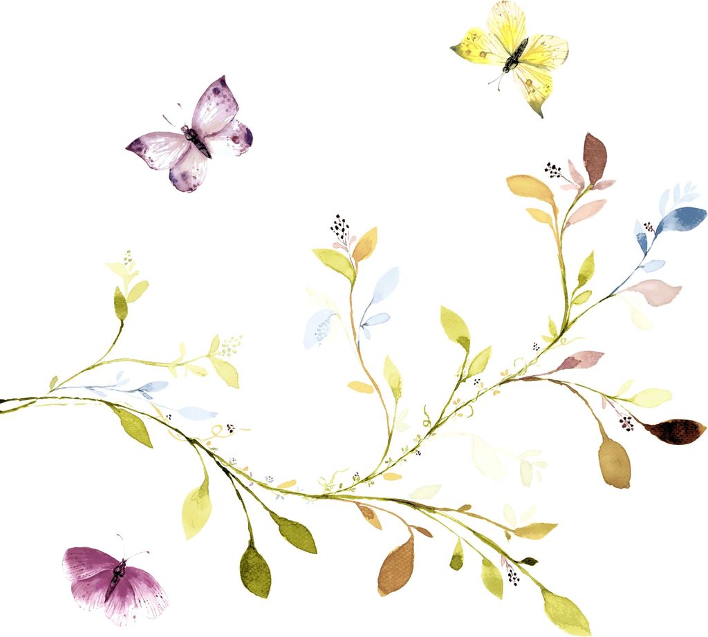 PAPER+DESIGN 205030 Lunchservietten Frühling Schmetterling geprägt - 33 x 33 cm, 20 Stück