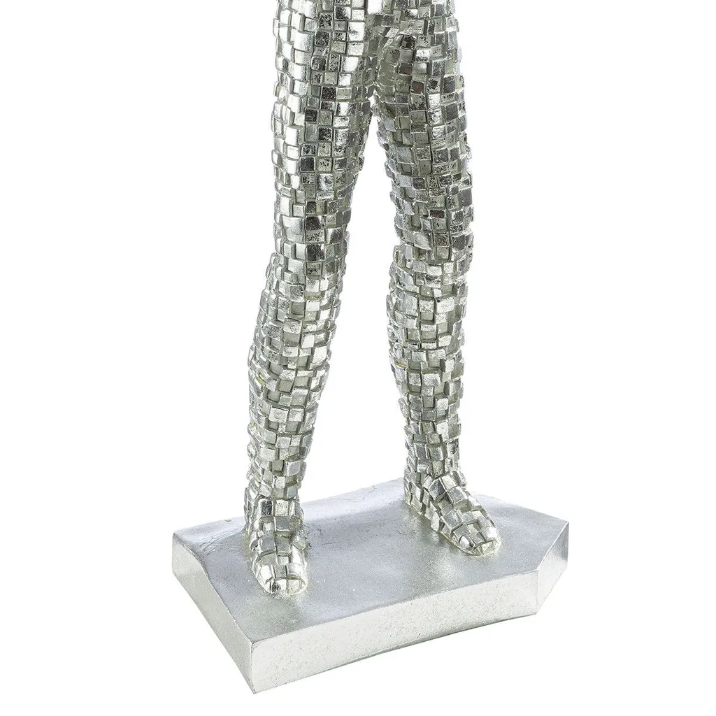 Statue décorative moderne argentée 52cm - Objet d'art abstrait Gilde - 5