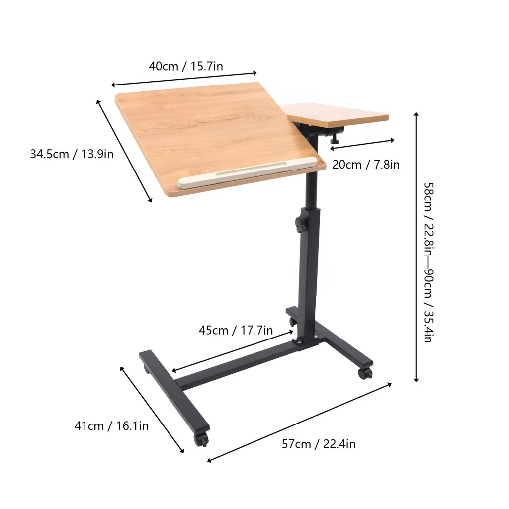 Table d'appoint pour lit et canapé support PC portable réglable mobile - 2