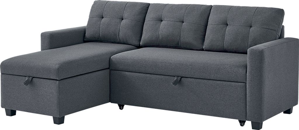 Sofa L Form Vitalispa Campina Grau 226 x 163 cm mit Schlaffunktion, Model 49807
