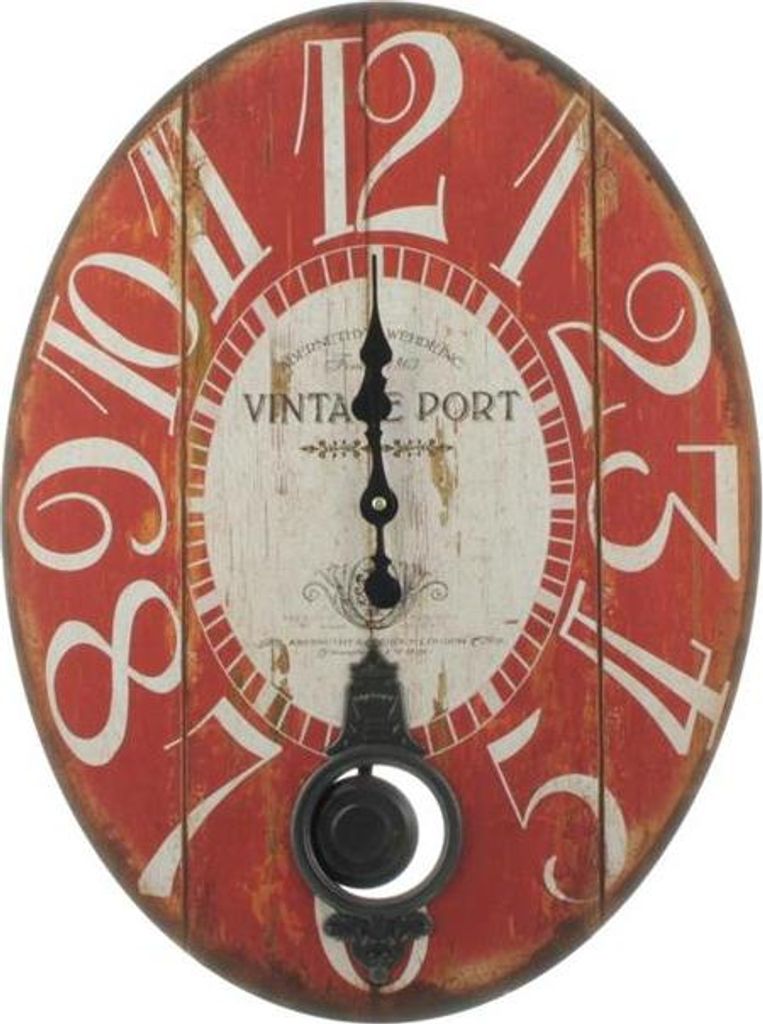 Wanduhr Pendel Uhr 27165 Rot