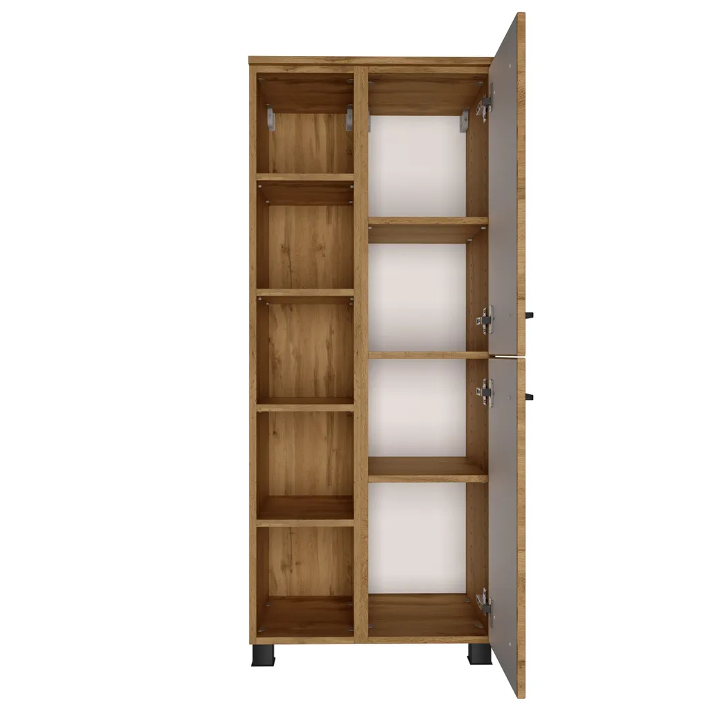Armoire Malvo 55cm finition Chêne : gain de place et double portes - 4