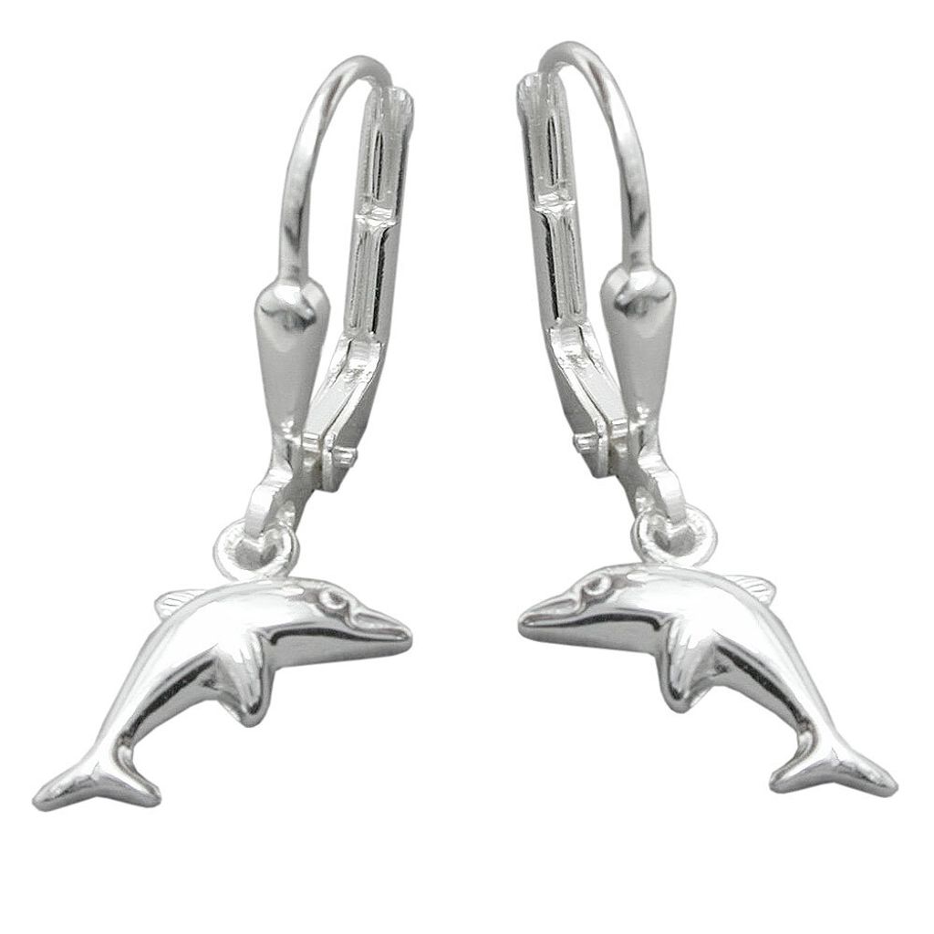 Ohrbrisur Ohrhänger Ohrringe 25x7mm Delfin rechts-links Produktbild 