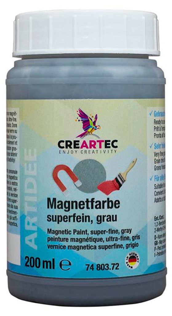 CREARTEC Magnetfarbe Superfein Grau - Inhalt 200ml - Produktbild 