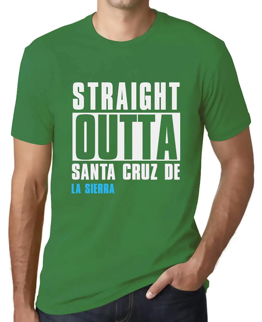 Herren Grafik T-Shirt Straight Outta Santa Cruz De La Sierra Öko-Verantwortlich Vintage Jahrgang Kurzarm Lustige Druck Geburtstag Geschenk Mann