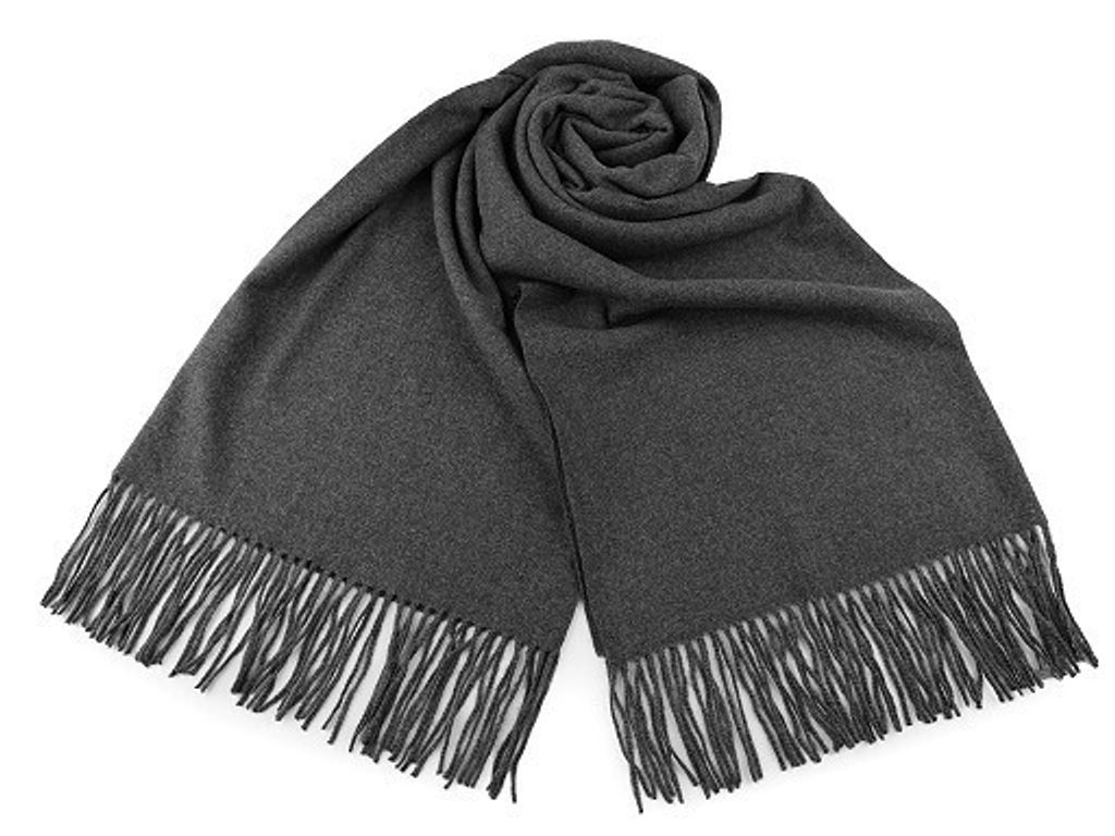 Schal/Plaid mit Fransen 65 x 180 cm Grau One Size Diademita