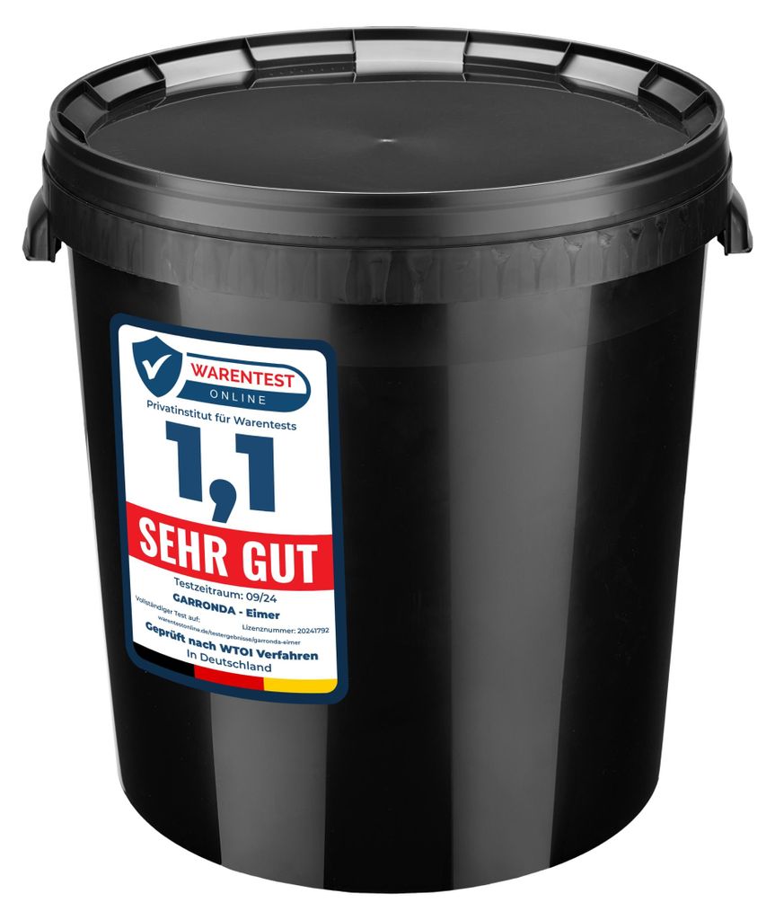 BenBow Eimer mit Deckel 1l rot 20x 1 Liter - lebensmittelecht, stabil, luftdicht, auslaufsicher, geruchsneutral - Aufbewahrungsbehälter aus Kunststoff, mit Henkel - leer