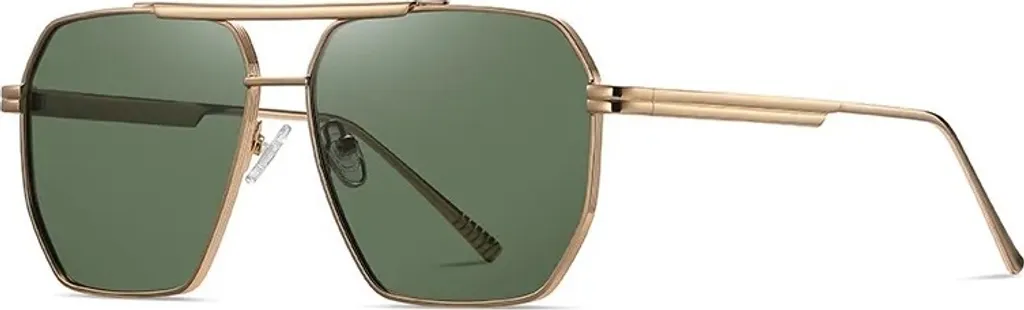 Lunettes de soleil de forme pilote avec verres polarisants vert foncé