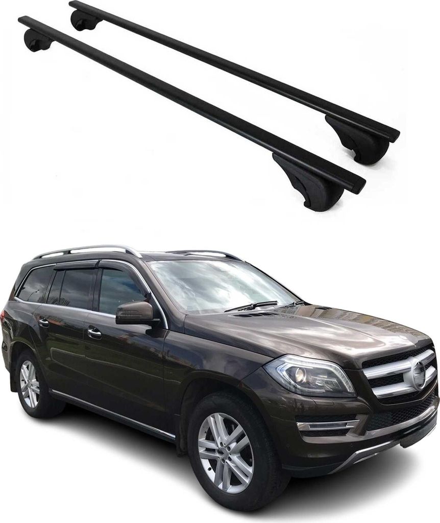 Dachträger Grundtäger für Mercedes GL Klasse X166 2013-2016 75kg Metall Schwarz