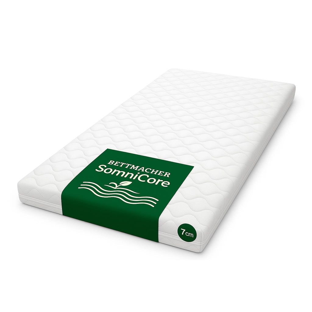 Bettmacher SomniCore 7cm Topper 180x200 cm mittel mit 7-Zonen-Wellenkern, abnehmbarer Bezug, 60° waschbar