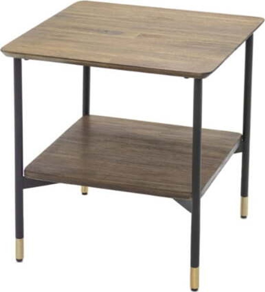 Maze MAZL07-50 Beistelltisch Holz Retro Akazie Metallbeine 50x50x50 cm
