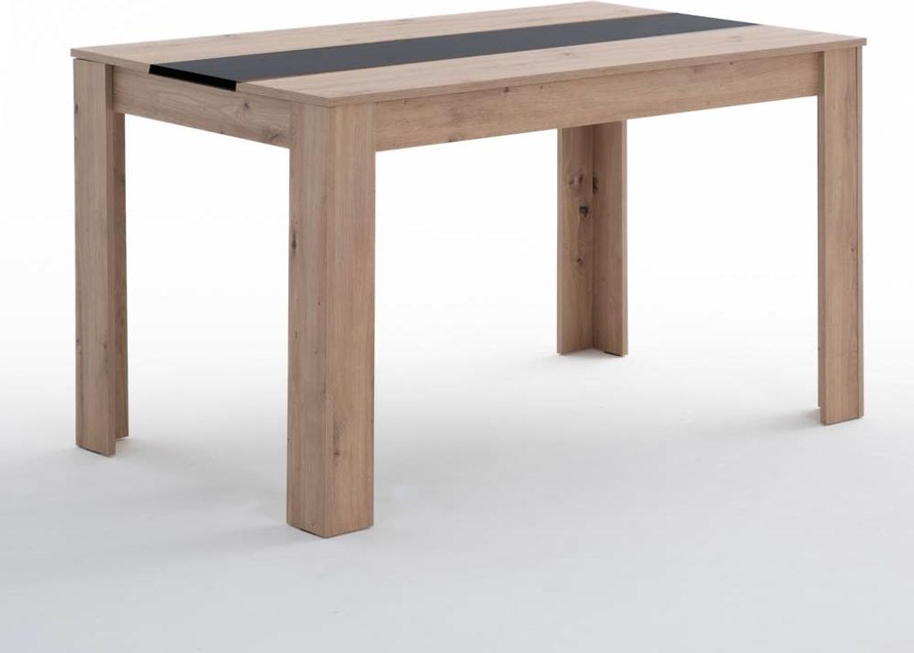 Rechteckiger Tisch 135×80 cm aus Melamin in Betonoptik mit kontrastierendem Mittelstreifen – modernes, robustes und vielseitiges Design für Kü...