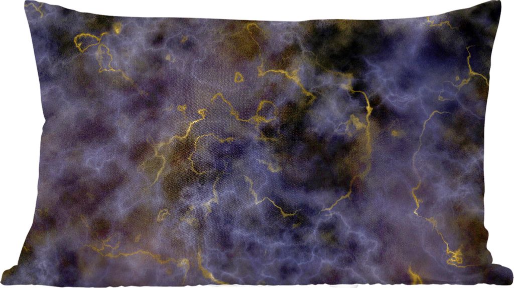 MuchoWow Zierkissen Sofakissen Wohnzimmer Dekokissen 50x30 cm Achat Stein - Schwarz und Gold - Edelstein - Wohnzimmerdekoration - Polster mit Photo