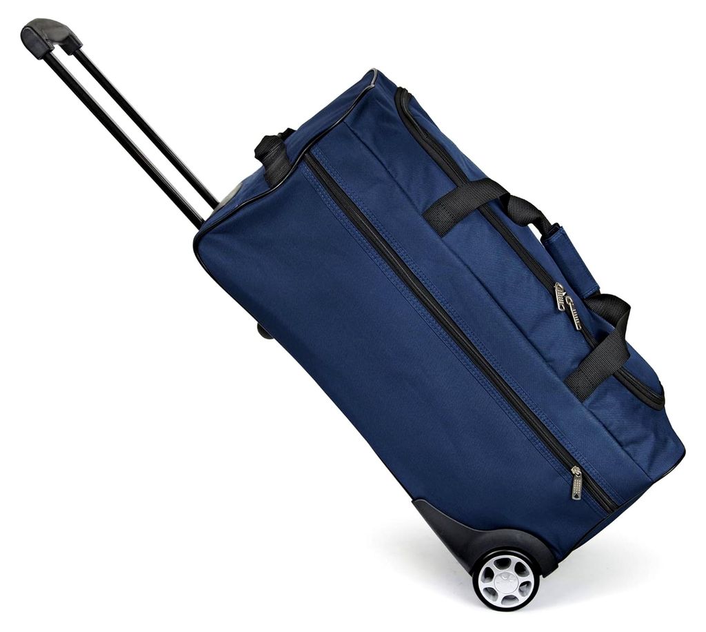 Reisetasche, Trolley, 62,5 l – Tasche mit Rollen & Teleskopstange, geräumiges Hauptfach und Seitentasche mit Reißverschluss – Handgepäck, id...