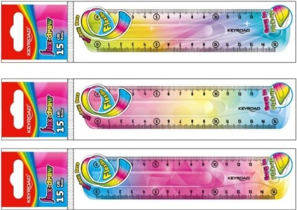 Flexibles Lineal 15cm Regenbogenfarben Keyroad Produktbild 