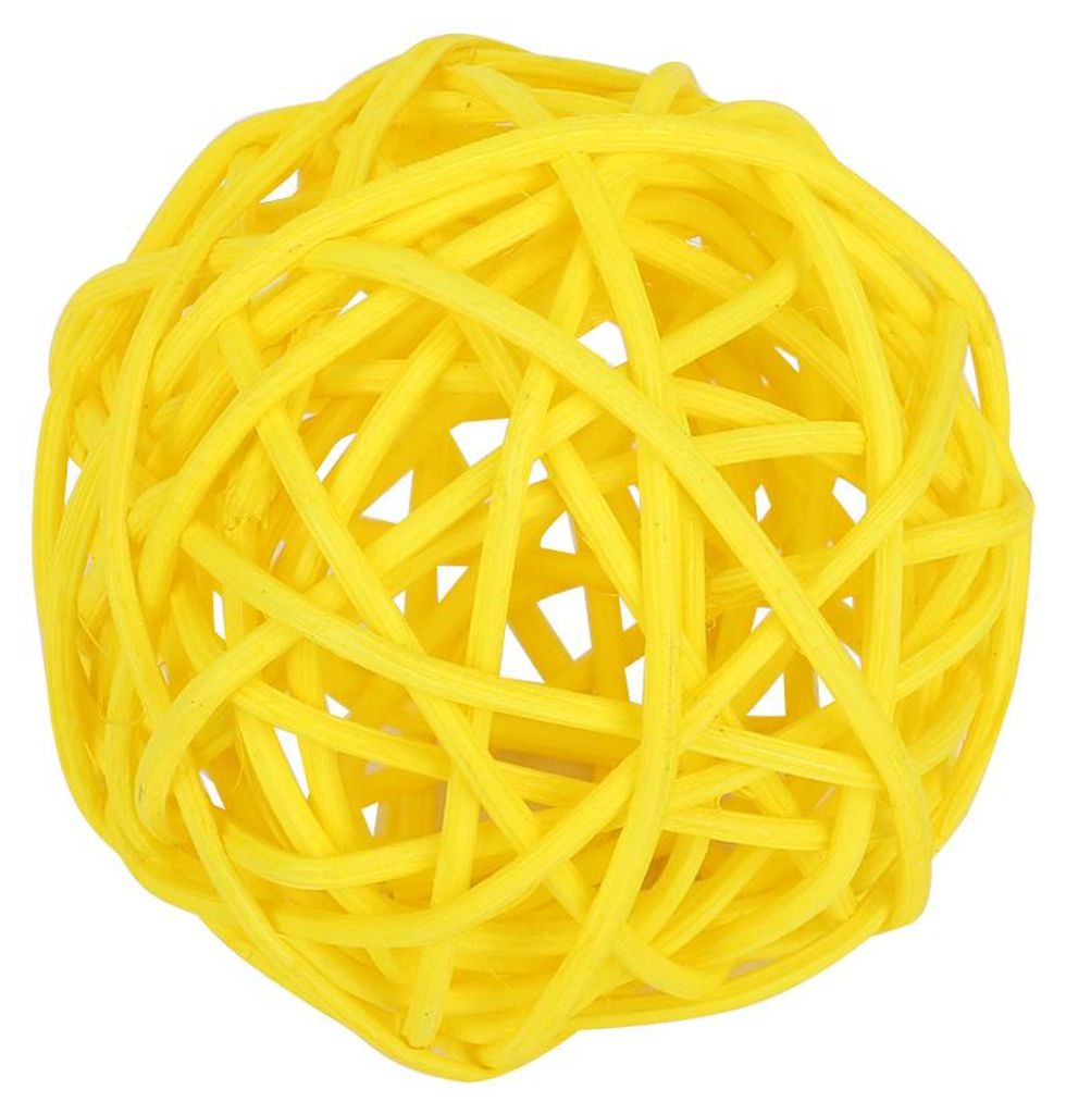 12-teiliges Rattankugel-Ornament, Rattankugeln für Hochzeitsfeiern und Weihnachtsdekoration (Gelb)