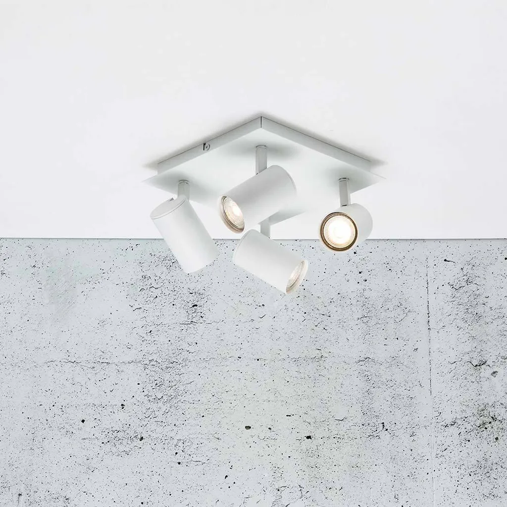 Lampada Soffitto Bianca Frida 4 Luci 23x23 cm - Montaggio Facile