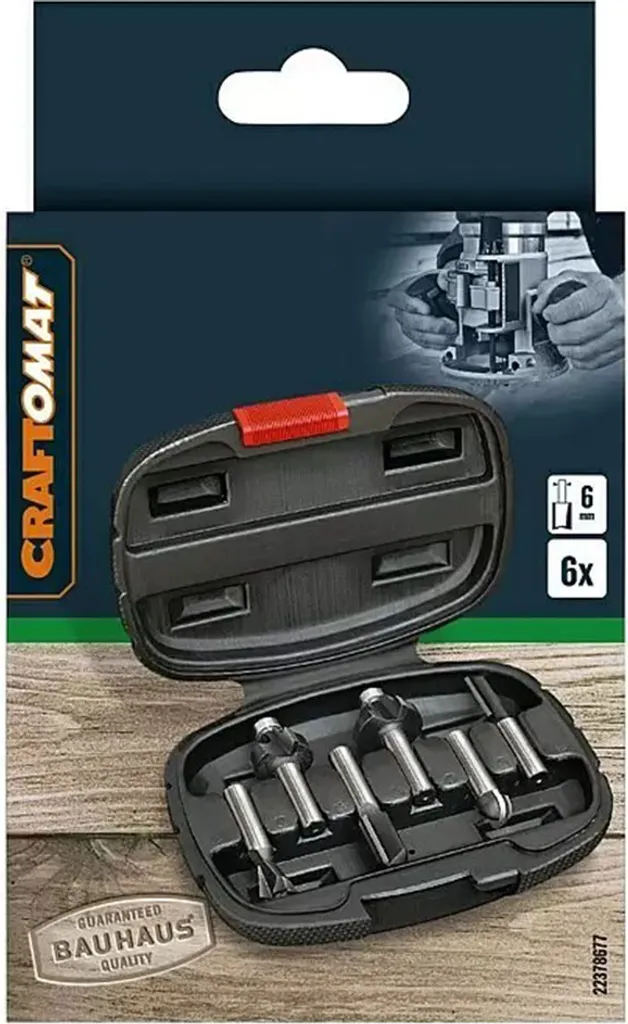 Jeu de 6 fraises rotatives pour bois avec tige de 6 mm - Accessoire DIY