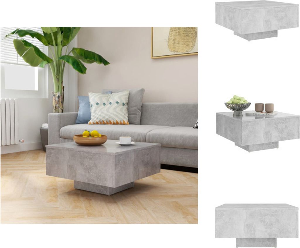 vidaXL Couchtisch Betongrau 60x60x31,5 cm Holzwerkstoff - Couchtische