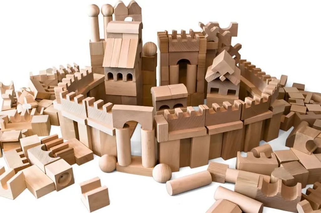 Grand coffret de 220 blocs bois XL pour activités Montessori et éveil