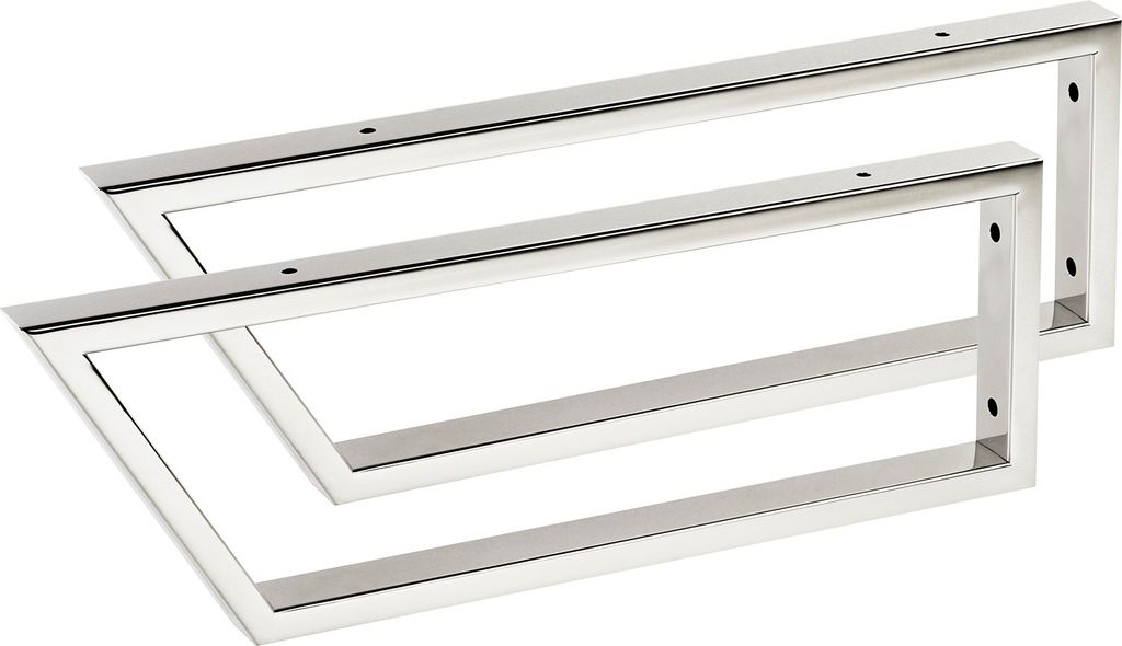 2 Stück Waschtischkonsole vorne schräg TWK500 500 x 150 mm Edelstahl poliert