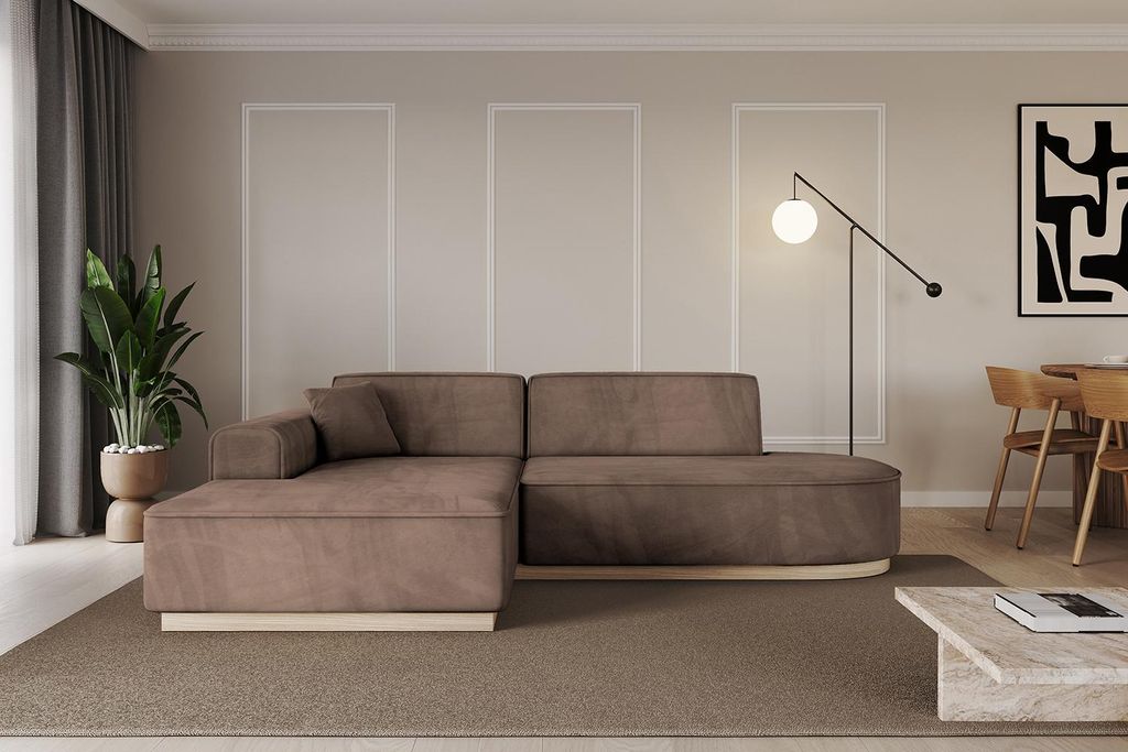 ALTDECOR Ecksofa in L-Form IREA-L1 232x165x80 cm Braun Corner Sofa Eckcouch Couch Wohnlandschaft Cauchsofa