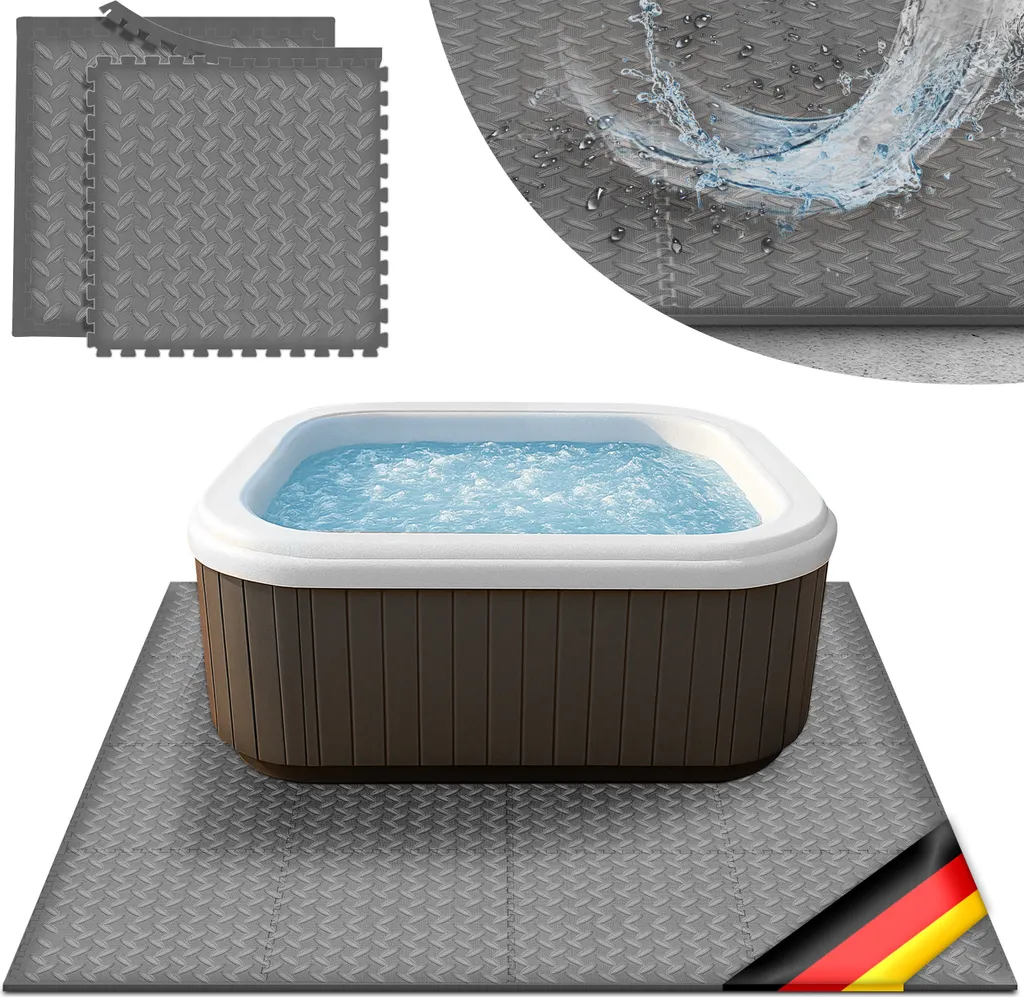tillvex® sottotappeto per vasche idromassaggio quadrato 200 cm grigio | tappetino per piscina sottotappeto quadrato per vasche idromassaggio da esterno | tappetino di protezione termica per piscina sottotappeto | piastra di protezione del pavimento protegge e isola - 1