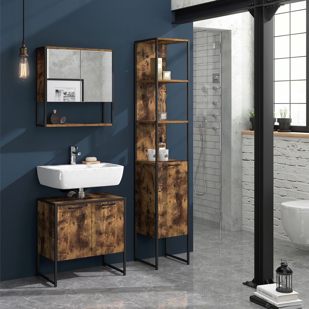 Vicco Szafka łazienkowa Fyrk, 33 x 185 cm, Rustykalny Zdjęcie produktu 4