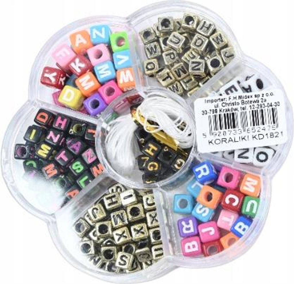 Buchstabenperlen 7mm 240 Stück - Bunte Perlen zum Auffädeln - DIY Schmuck Bastelset Mix