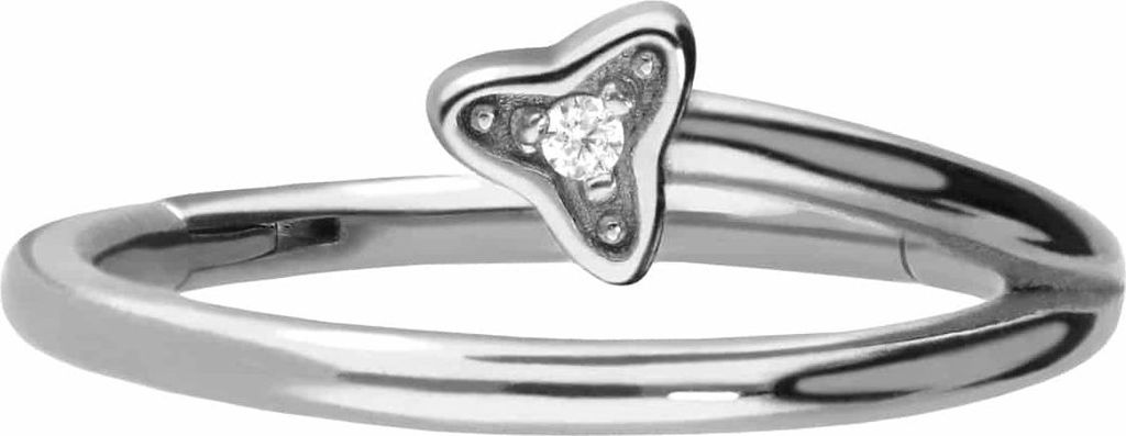 Ohrpiercing, Nasenpiercing, Septum Piercing Chirurgenstahl Segmentring Clicker KRISTALLBLATT Silber Innendurchmesser: 12 mm