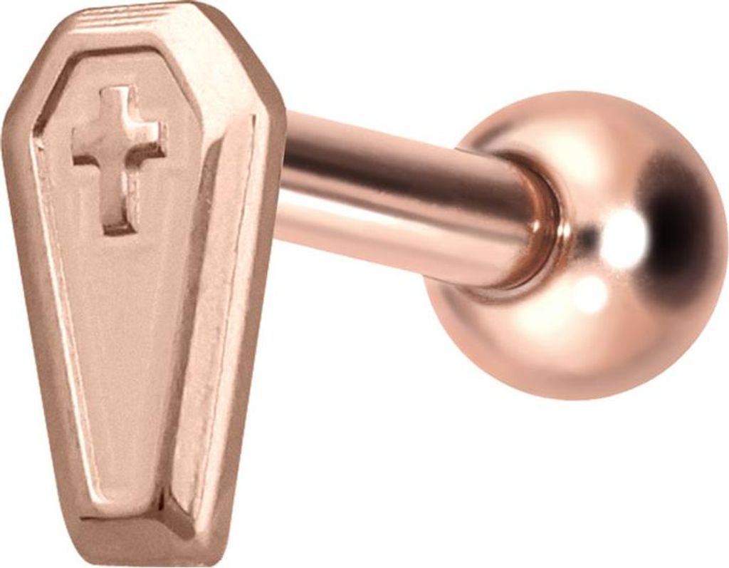 Ohrpiercing Titan Ohrpiercing mit Innengewinde SARG RoséGold Stablänge: 6mm