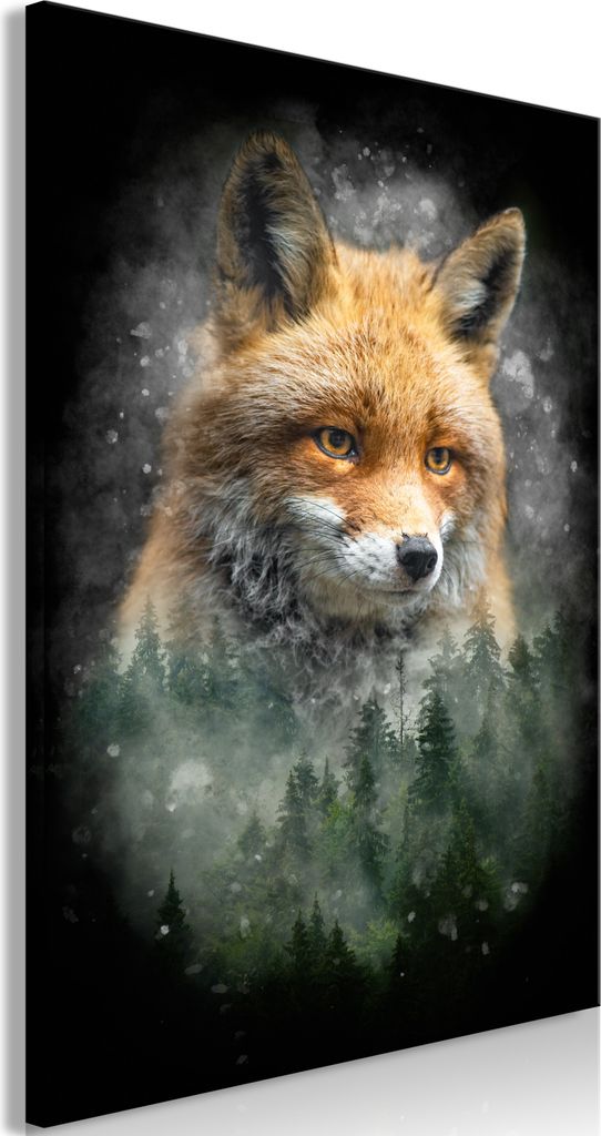 Italienischer Leinwand Leinwandbild - Forest Life (1 Part) Vertical 60x90 cm Tiere g-C-0398-b-a