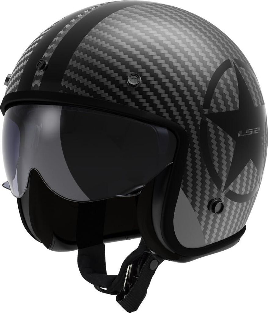 Jet-Motorradhelm BOB II CARBON STAR Schwarz, Größe L Produktbild 