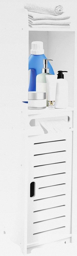 Badezimmerschrank Toilettenschrank mit 2 offenen Badezimmerschrank Schmal für Badezimmer, Wohnzimmer, Küche, platzsparend, (20×20×80 cm), Weiß