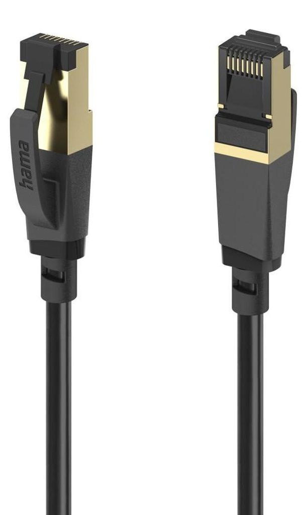 Hama 00202000, 0,5 m, Cat8, S/FTP (S-STP), RJ-45, RJ-45, Schwarz