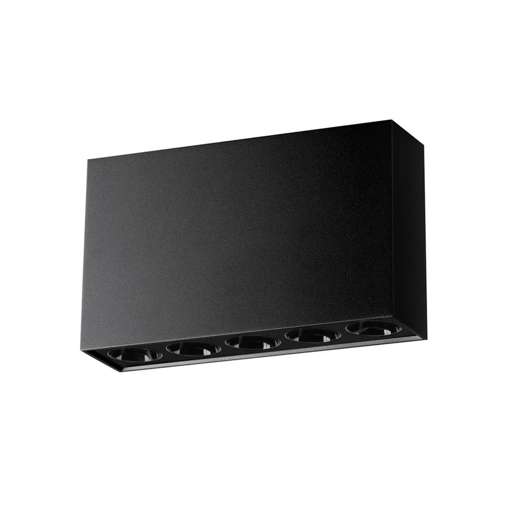 Plafonnier aluminium noir 5xLED 11W haute luminosité SOLE Sollux