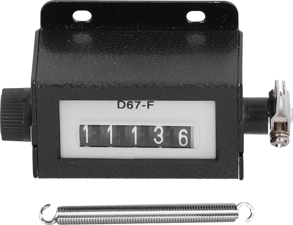 Mechanischer Zähler, 5-stellig, Metall, manuell rückstellbar, Handzug, 0šC99999, Zählfunktion, D67?F