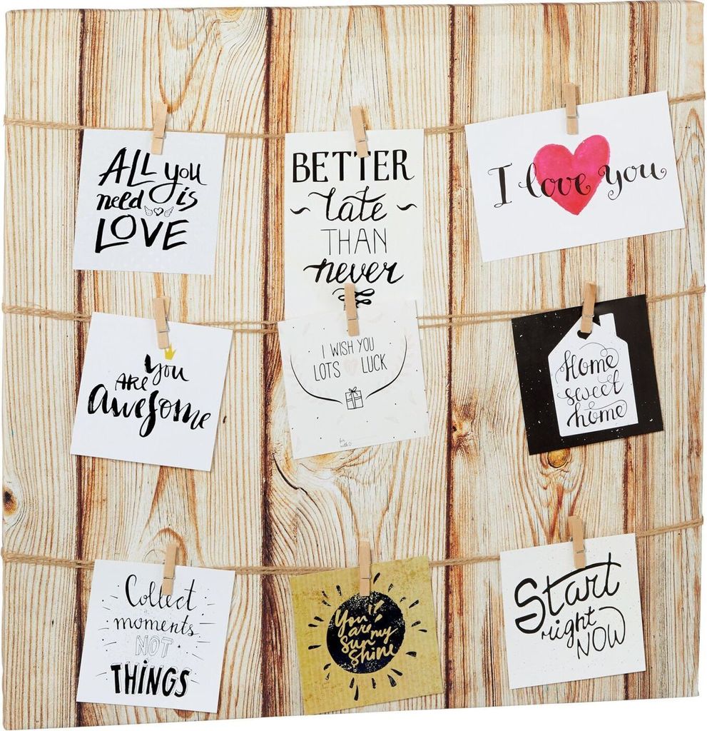 Bilderrahmen Holzoptik 50x50cm Memoboard Fotowand Memowand Wandbild Bilderhalter