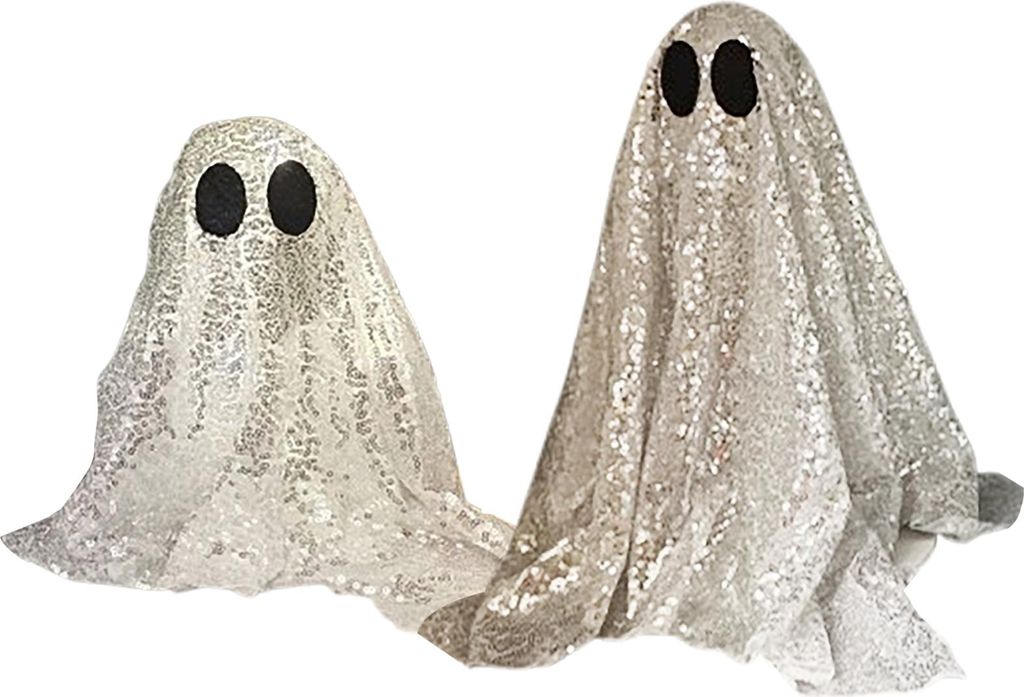 Pailletten Stoff Geist Tischplatte Nachbildung Halloween Glänzende Geister Figur für Halloween Schlafzimmer Desktop Home Decor
